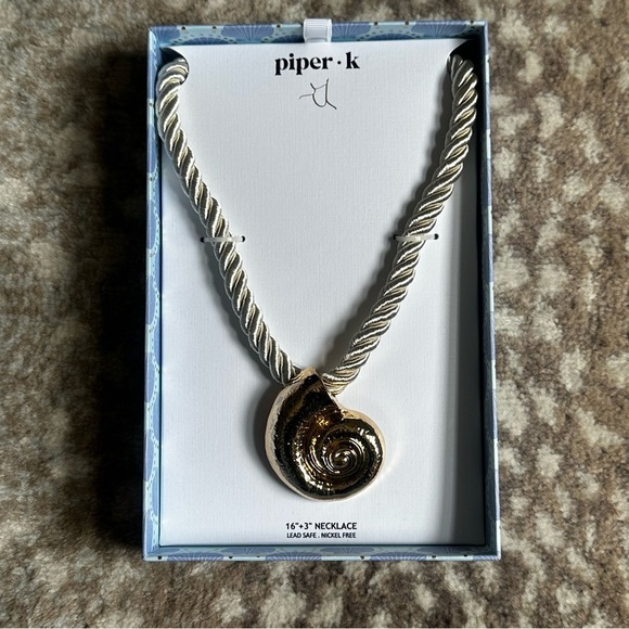 Piper K Jewelry - NIB- Piper K Shell Cord Necklace